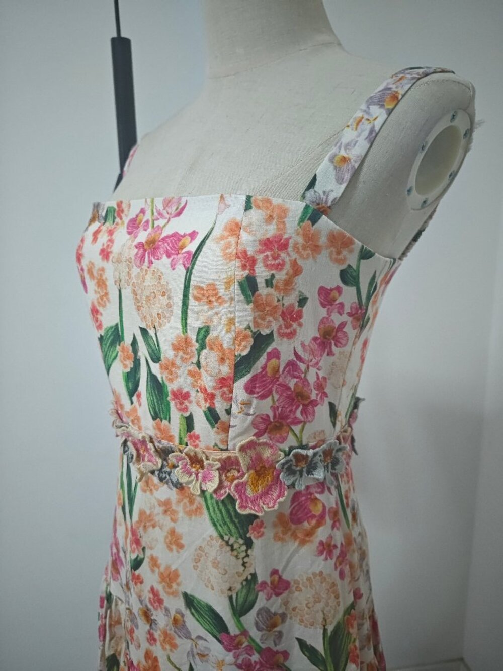 Agua By Agua Bendita lima jardiniera' floral-print linen maxi dress - Picture 6 of 13